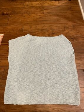 Light Blue Knit Sleeveless Top